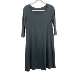 Eileen Fisher Organic Cotton Jersey T-Shirt Dress Small Nocturne Gray